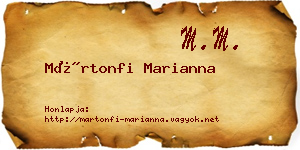 Mártonfi Marianna névjegykártya